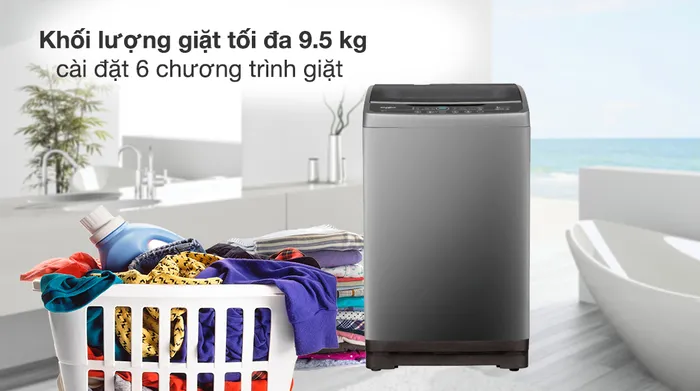 Khối tượng giặt 9.5 kg